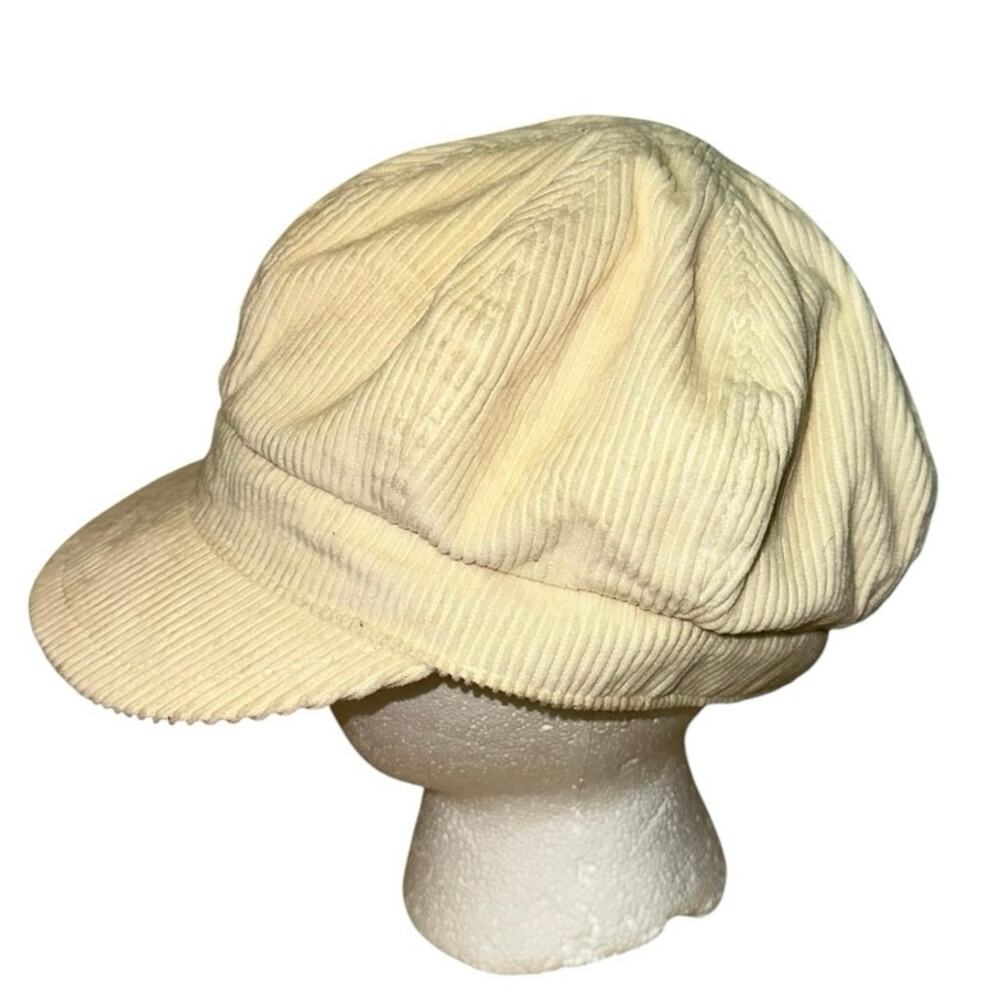 Vintage Gap Cream Corduroy Newsboy Hat Bakerboy Cap Y2K